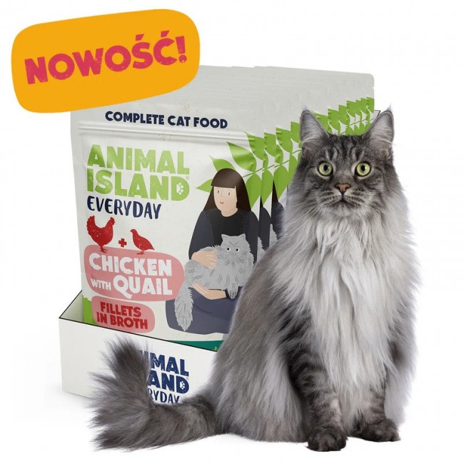 ANIMAL ISLAND Chicken with quail Fillets in broth - wet cat food - 12x85g ANIMAL ISLAND Chicken with quail Fillets in broth - wet cat food - 12x85g