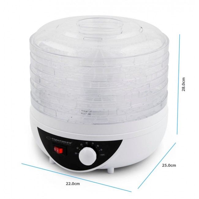 Esperanza EKD002 food dehydrator Black,Transparent,White 250 W
