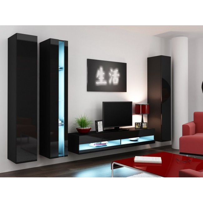 Cama TV stand VIGO NEW 30/140/40 black/black gloss