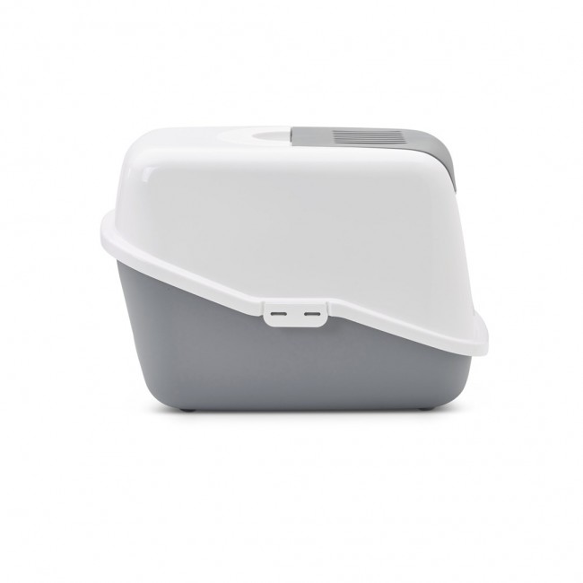 SAVIC Nestor White-Grey - Covered Cat Litter Box - 56x39x38.5 cm - 1 pc SAVIC Nestor White-Grey - Covered Cat Litter Box - 56x39x38.5 cm - 1 pc