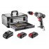 Graphite Energy+ set in aluminum case: drill/driver with removable chuck, 2 2.0Ah batteries, charger and 109 accessories