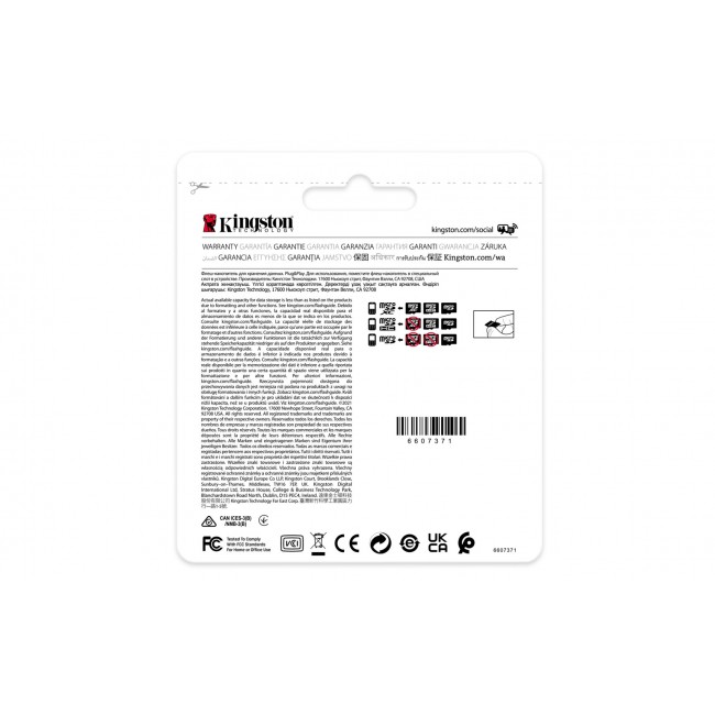Kingston Technology 8GB microSDHC Industrial C10 A1 pSLC Card + SD Adapter Kingston Technology 8GB microSDHC Industrial C10 A1 pSLC Card + SD Adapter