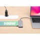 Manhattan USB-C Dock/Hub with Card Reader, Ports (x6): Ethernet, HDMI, USB-A (x3) and USB-C, With Power Delivery (100W) to USB-C Port (Note additional USB-C wall charger and USB-C cable needed), Universal for all devices, Cable 15cm, Aluminium, Silver