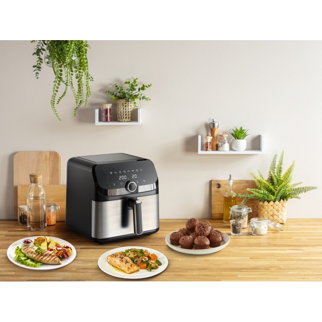 Tefal Easy Fry Mega EY855D10 fryer Single 7.5 L Stand-alone 2020 W Hot air fryer Black, Stainless steel