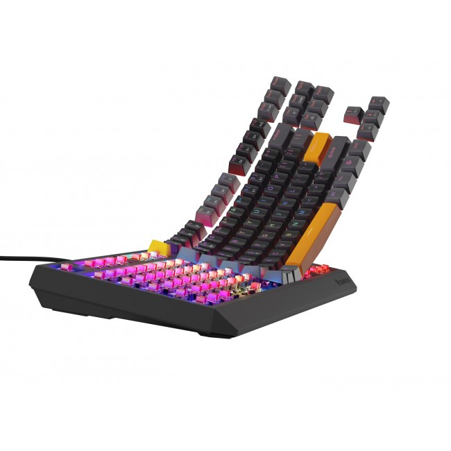 GENESIS Thor 230 TKL keyboard Gaming USB + RF Wireless + Bluetooth QWERTY Black, Grey, Orange