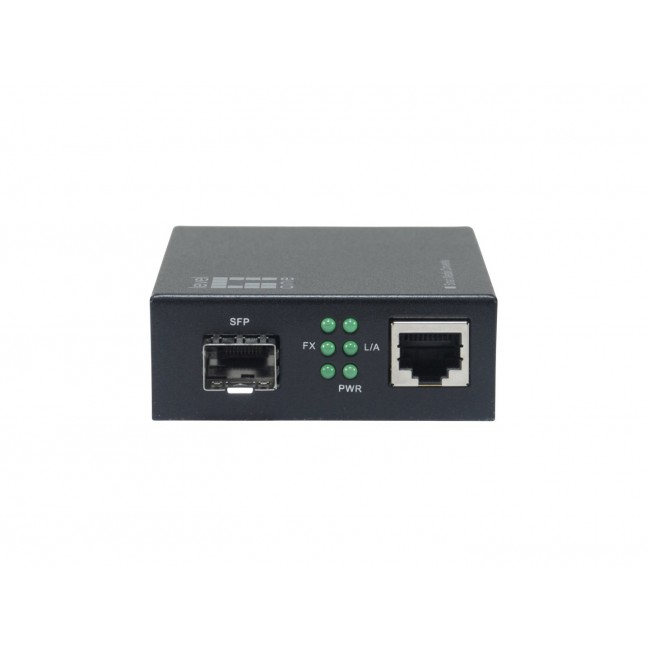 LevelOne Smart Gigabit RJ45-SFP Media Converter, Compatible with 19-inch rack-mountable chassis