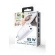 Gembird TA-UC-PDQC65-01-W 3-port 65 W GaN USB PowerDelivery fast charger, white