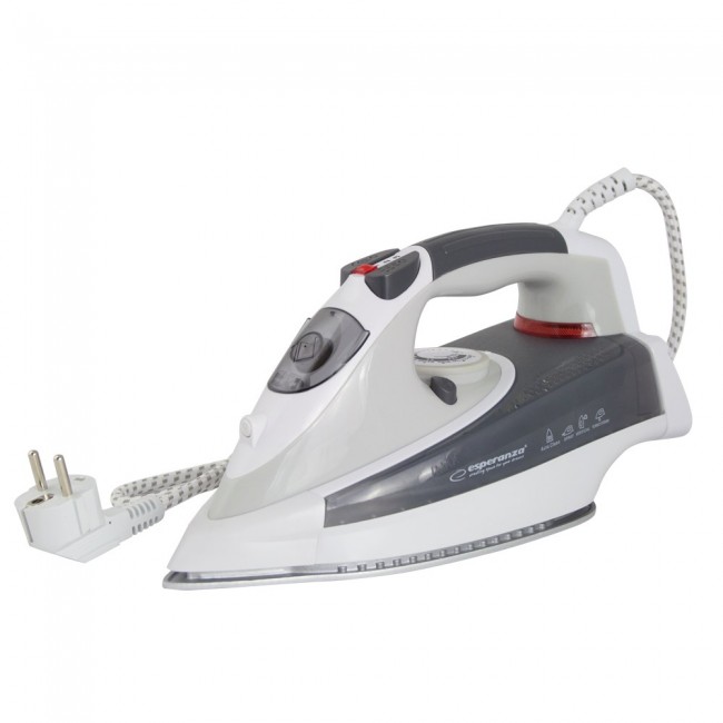 Esperanza CHINO Dry & Steam iron Ceramic soleplate 2400 W Black, Grey, White Esperanza CHINO Dry & Steam iron Ceramic soleplate 2400 W Black, Grey, White