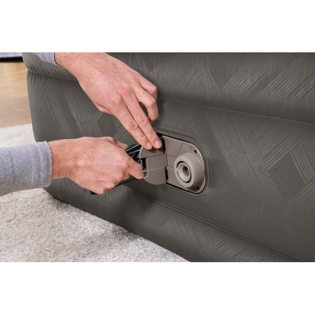 Bestway Fortech Air Mattress Queen with Built-in AC Pump and Antimicrobial Coating 2.03 m x 1.52 m x 46 cm