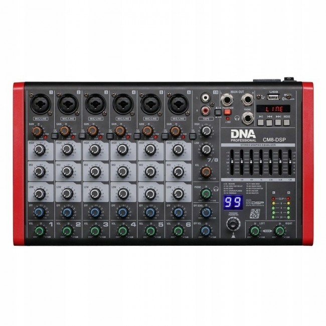 DNA CM8-DSP audio mixer USB MP3 Bluetooth Phantom DNA CM8-DSP audio mixer USB MP3 Bluetooth Phantom