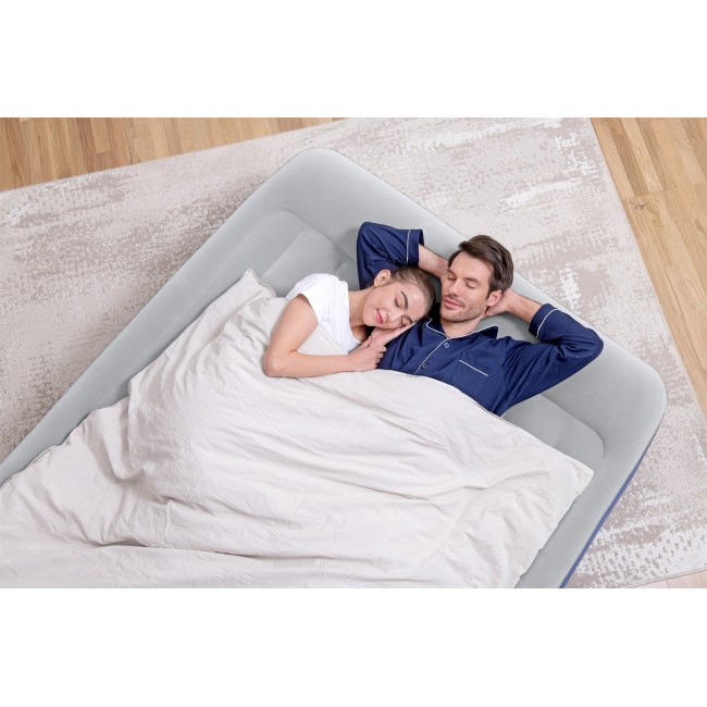 Bestway Tritech Air Mattress Queen with Built-in AC Pump and Antimicrobial Coating 2.03 m x 1.52 m x 46 cm