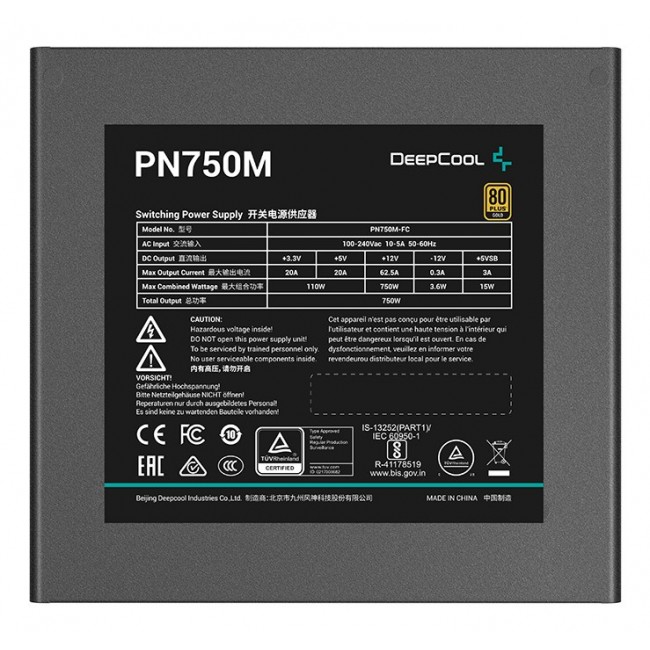 DeepCool PN750M power supply unit 750 W 20+4 pin ATX ATX Black DeepCool PN750M power supply unit 750 W 20+4 pin ATX ATX Black