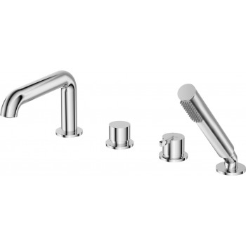 4-hole bath mixer with shower set