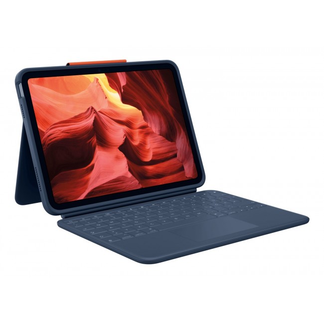 Logitech Rugged Combo 4 Touch QWERTZ German Smart Connector Blue