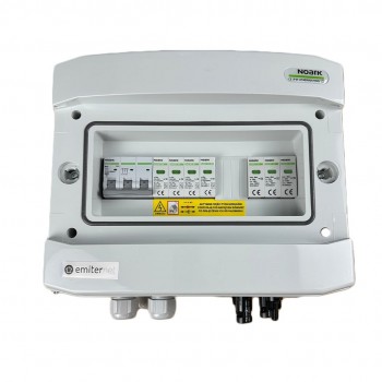 Switchgear attached DCAC hermetic IP65 EMITTER with Noark 1000V type 2 DC surge arrester, 1 x PV string, 1 x MPPT // og. AC Noark Type 2, 10A 3-F