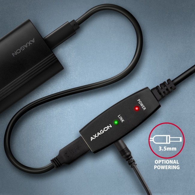 Axagon ADR-220 USB 2.0 A-M - A-F active extension/repeater cable 20m