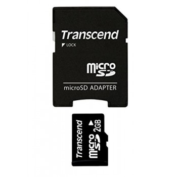 SD microSD Card 2GB Transcend w/adapter retail