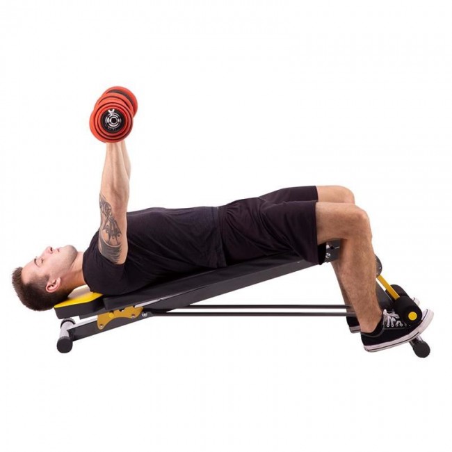 HMS Fitness LSR8311 Flat weight training bench Adjustable seat Home Black, Yellow HMS Fitness LSR8311 Flat weight training bench Adjustable seat Home Black, Yellow