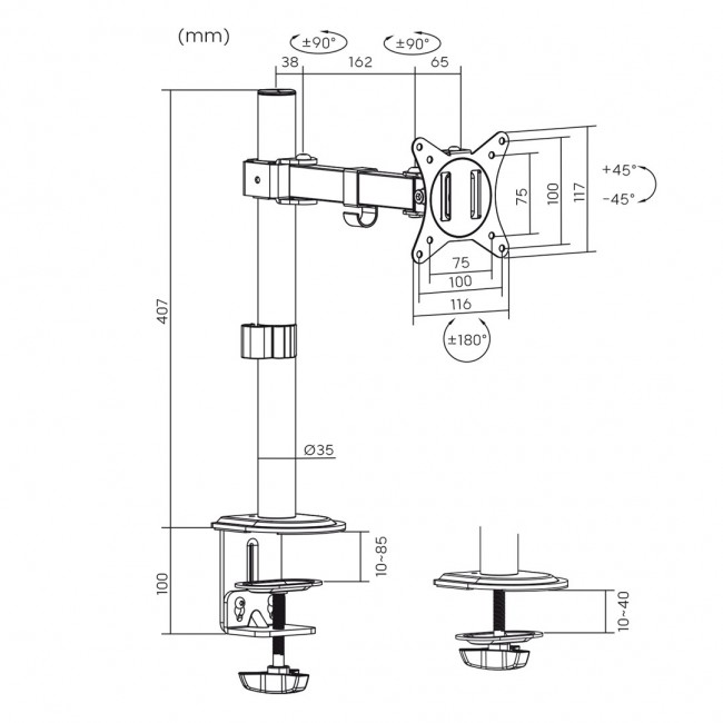 MACLEAN LCD MONITOR DESK MOUNT MC-572N MACLEAN LCD MONITOR DESK MOUNT MC-572N