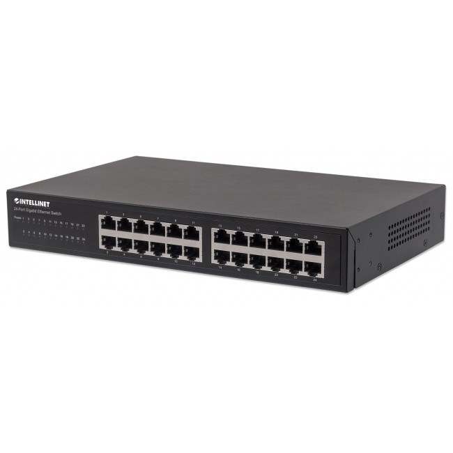 Intellinet 24-Port Gigabit Ethernet Switch, 24 x 10/100/1000 Mbit/s RJ45-Ports, IEEE 802.3az (Energy Efficient Ethernet), Desktop, 19 Intellinet 24-Port Gigabit Ethernet Switch, 24 x 10/100/1000 Mbit/s RJ45-Ports, IEEE 802.3az (Energy Efficient Ethernet), Desktop, 19