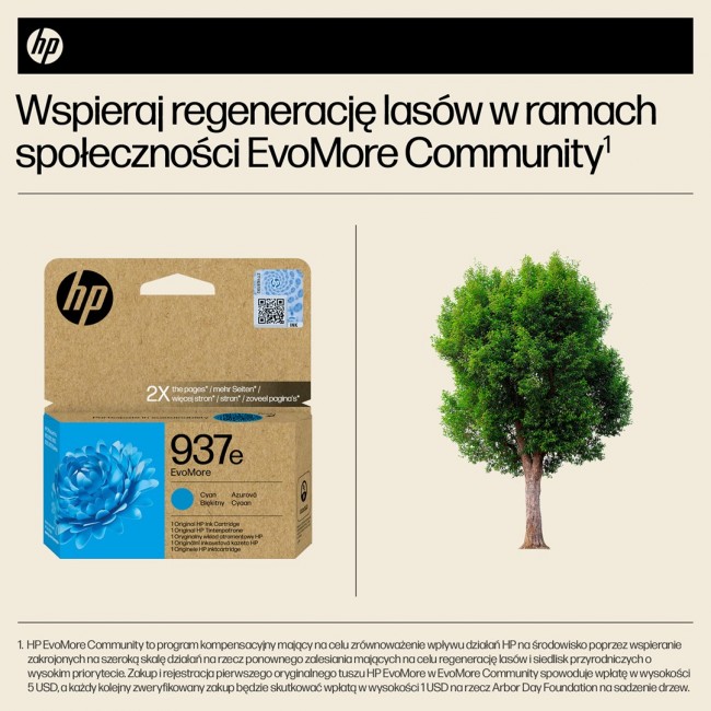 HP 937e Cyan Tintenpatrone EvoMore