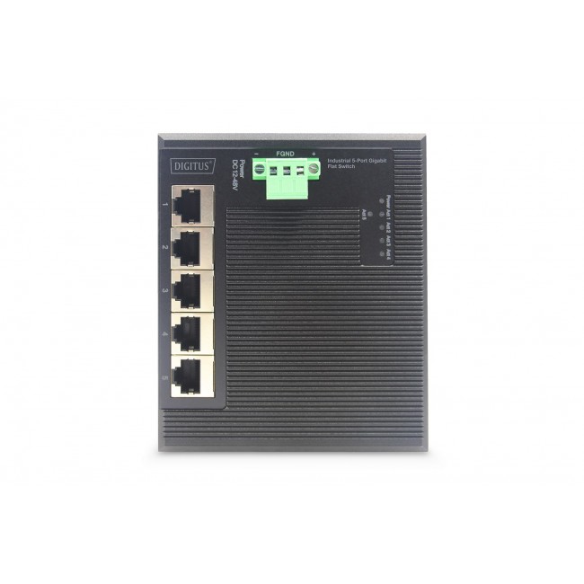 Digitus 5 Port Gigabit Ethernet Network Switch Switch, Flat, Industrial, Unmanaged