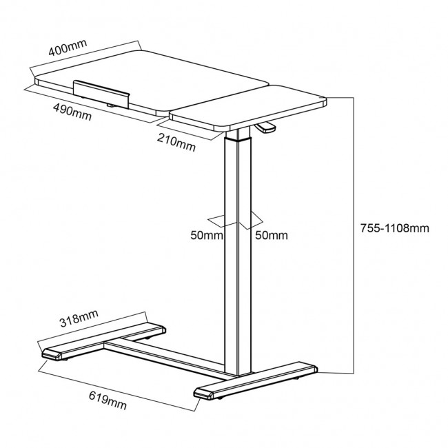 Maclean mobile desk/laptop stand, white, height adjustment 76-109cm, max. 30kg , MC-120 W Maclean mobile desk/laptop stand, white, height adjustment 76-109cm, max. 30kg , MC-120 W