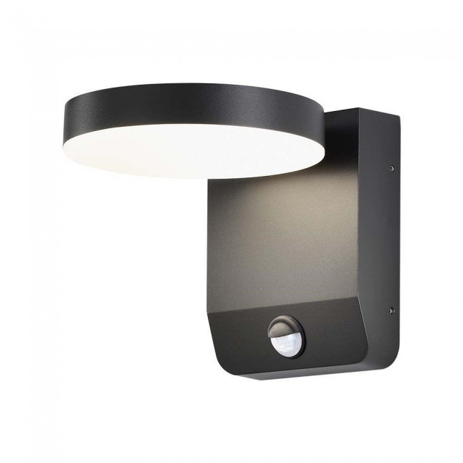 Projector Fa ade Luminaire V-TAC 17W LED Motion Sensor Round Black IP65 VT-11020S-RD-B 4000K 2480lm