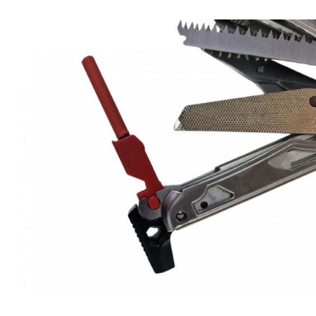 AZYMUT Giewon FS Multitool - Fire Starter - 19 tools - flint + whistle + belt holster (H2038A)