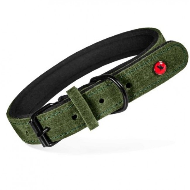 ZOLUX Komfort Leather, green color dog collar 35 cm ZOLUX Komfort Leather, green color dog collar 35 cm