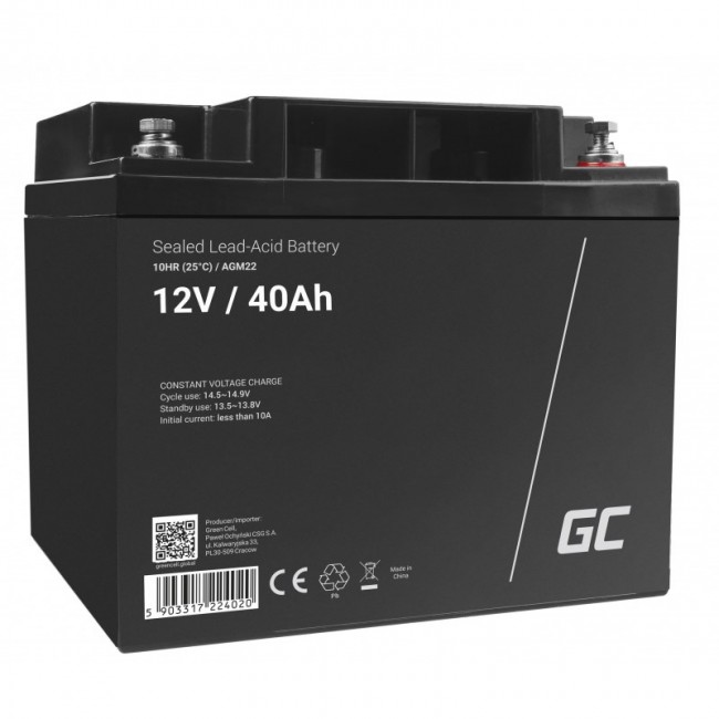 Green Cell AGM22 UPS battery Sealed Lead Acid (VRLA) 12 V 40 Ah Green Cell AGM22 UPS battery Sealed Lead Acid (VRLA) 12 V 40 Ah