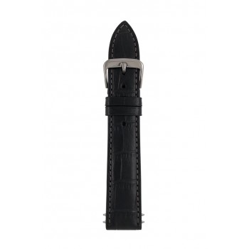 Zeppelin leather strap black, 20 mm