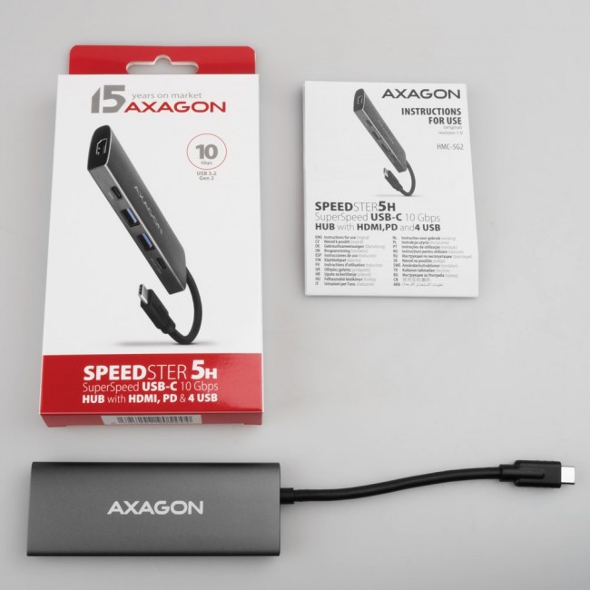 Axagon HMC-5G21 USB-C 10Gbps SPEEDSTER 5in1 hub Axagon HMC-5G21 USB-C 10Gbps SPEEDSTER 5in1 hub
