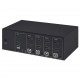 Manhattan HDMI KVM Switch 4-Port, 4K@30Hz, USB-A/3.5mm Audio/Mic Connections, Cables included, Audio Support, Control 4x computers from one pc/mouse/screen, USB Powered, Black, Three Year Warranty