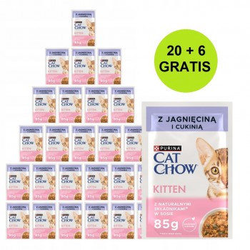 PURINA Cat Chow Kitten with lamb and zucchini in sauce - wet cat food - 26x85g (20 + 6 GRATIS)