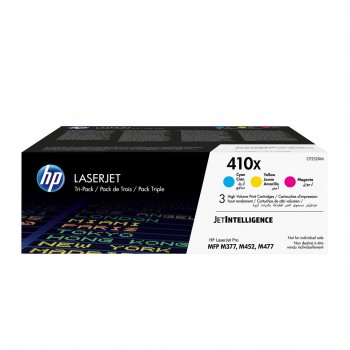 HP 410X 3-pack High Yield Cyan/Magenta/Yellow Original LaserJet Toner Cartridges