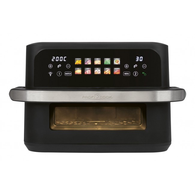 ProfiCook PC-FR 1313 H Double 10 L Stand-alone 2400 W Hot air fryer Black, Stainless steel