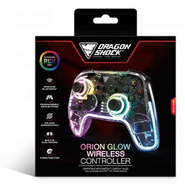 Dragonshock Orion Glow Black Bluetooth Gamepad Analogue / Digital Nintendo Switch