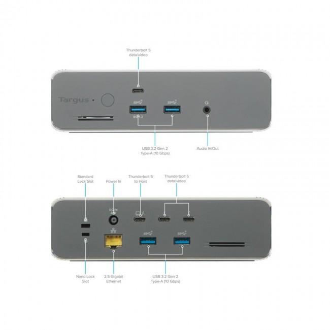 Targus DOCK230EUZ laptop dock/port replicator Wired Thunderbolt 5 Silver