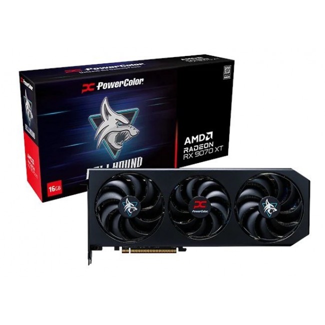 Graphics card. PowerColor Hellhound RX9070XT 16G-L/OC Graphics card. PowerColor Hellhound RX9070XT 16G-L/OC