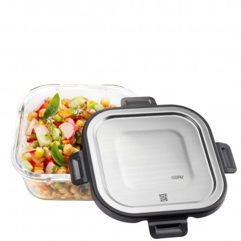 GEFU 12757 food storage container Square 0.8 L Black, Transparent 1 pc(s)