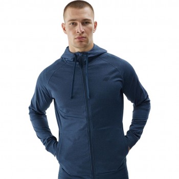 Men's sweatshirt 4F M404 navy blue melange 4FWAW24TFSWM404 31M XL