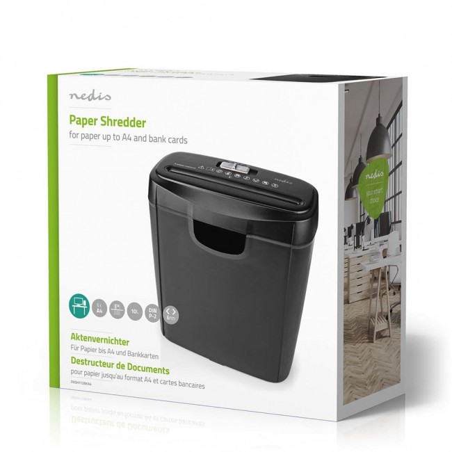 Nedis PASH112BKA4 paper shredder Strip shredding 22 cm Black