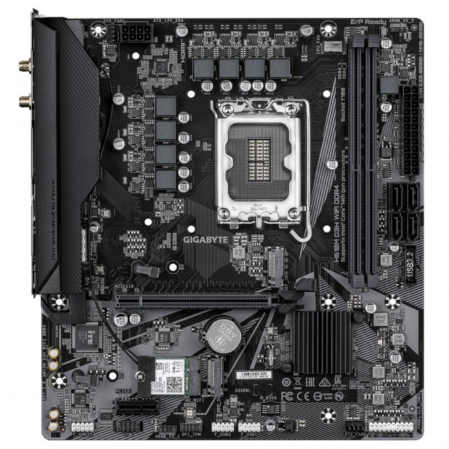 GIGABYTE H610M D3H WIFI DDR4 Motherboard - Supports 14th Gen. Intel Core CPUs, 6+1+1 phases VRM, up to 3200MHz DDR4, 2xPCIe 3.0 M.2, WIFI 5, 1GbE LAN, USB 3.2 Gen 1 GIGABYTE H610M D3H WIFI DDR4 Motherboard - Supports 14th Gen. Intel Core CPUs, 6+1+1 phases VRM, up to 3200MHz DDR4, 2xPCIe 3.0 M.2, WIFI 5, 1GbE LAN, USB 3.2 Gen 1