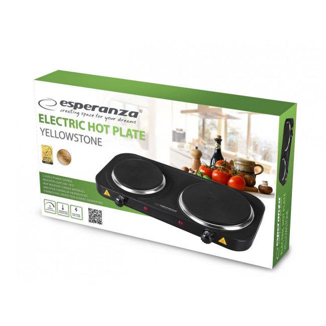 Esperanza EKH014K Electric Stove 2 zone (s), Black