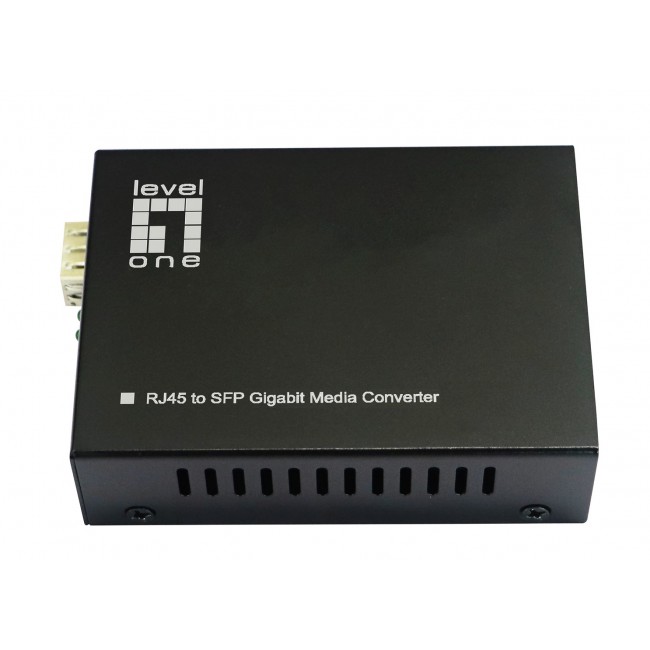 LevelOne RJ45 to SFP Gigabit Media Converter, 802.3bt 90W PoE PSE