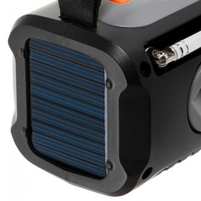 Adler AD 1920 Emergency radio Solar panel / Crank / Powerbank 4500 mAh Black