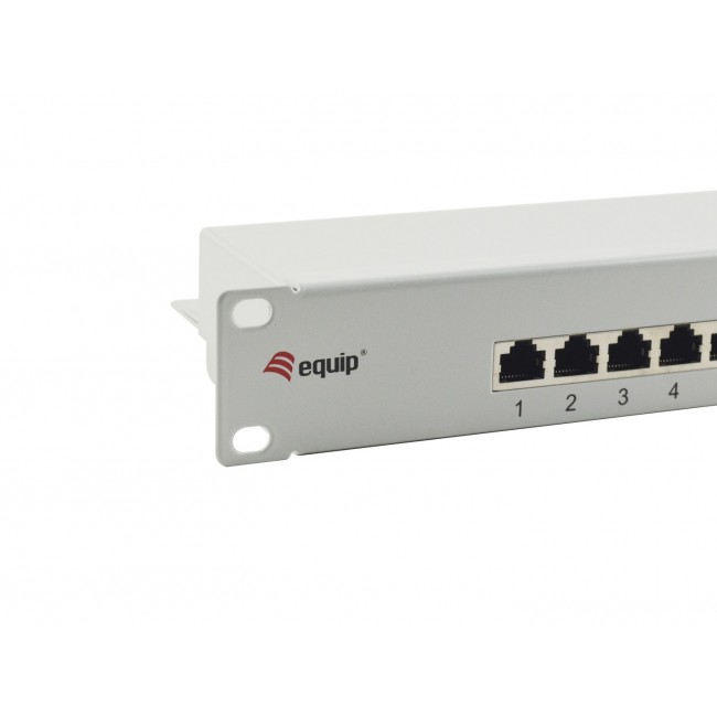 Equip 16-Port Cat.6 Shielded Patch Panel, Light Grey Equip 16-Port Cat.6 Shielded Patch Panel, Light Grey