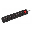 Lanberg PS1-05E-0150-BK power extension 1.5 m 5 AC outlet(s) Indoor Black