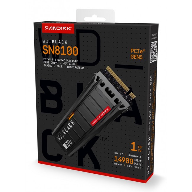 Western Digital Black WD_BLACK SN8100 NVMe SSD POWERED BY SANDISK 1 TB, [With Heatsink]